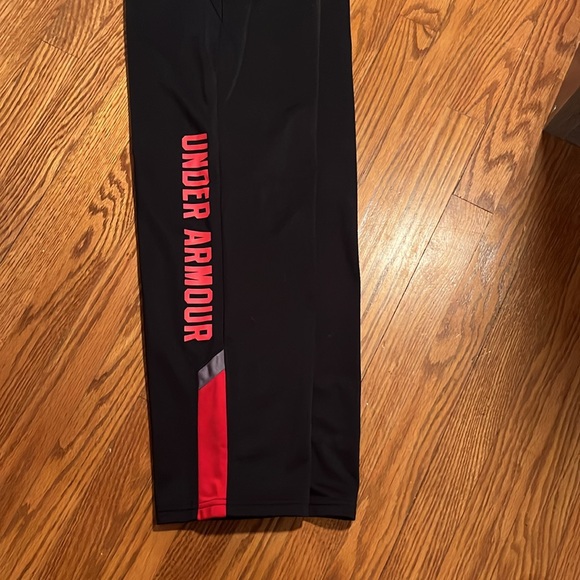 Under Armour black and red open leg fleece pants - Picture 2 of 5